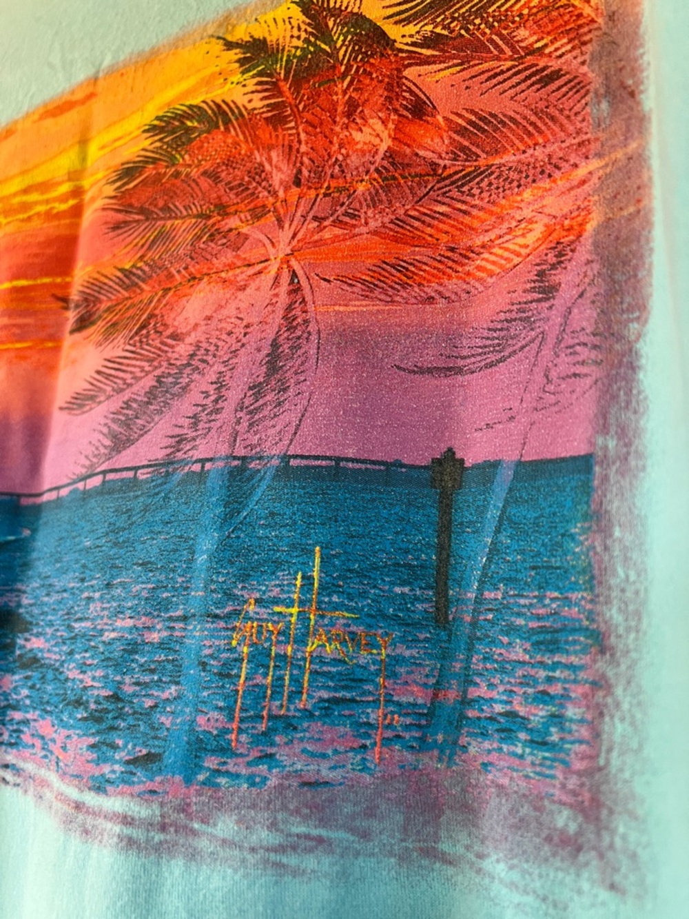 Guy Harvey Gulfstream Men's Back-Printed Cotton Tee Large Pool Blue - Picture 3 of 7